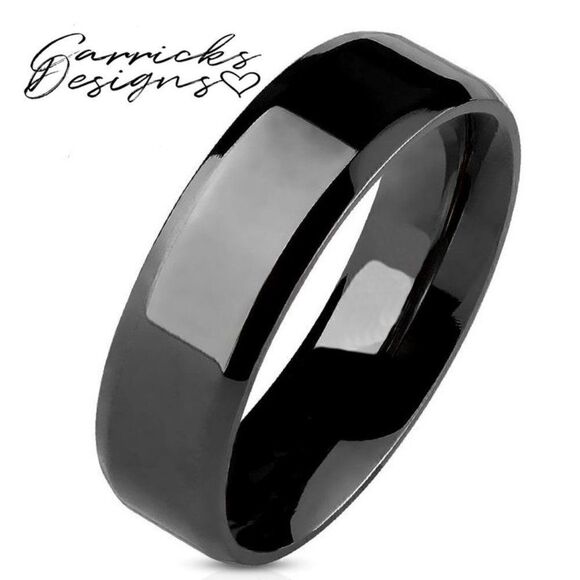 Women's Black Promise Ring Band - Black Promise Ring For Girls - Picture 9 of 9